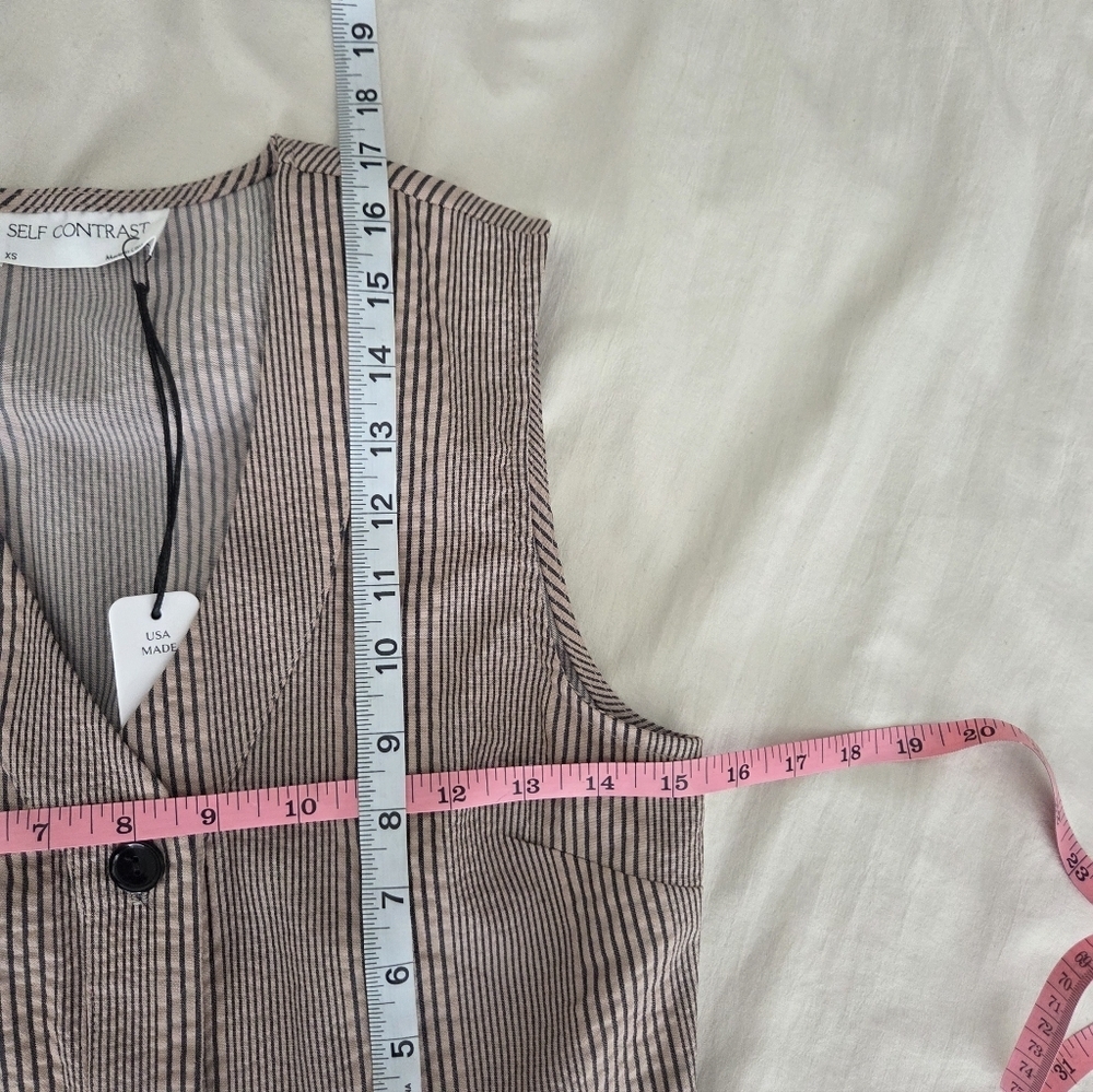 Self Contrast Striped Button-Up Vest Size XS USA Made - Picture 7 of 7